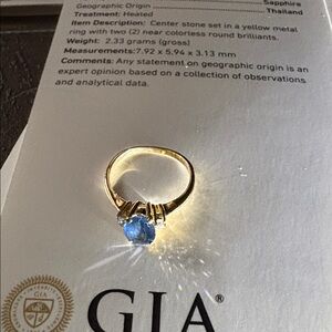 Genuine Sapphire ring. Blue color